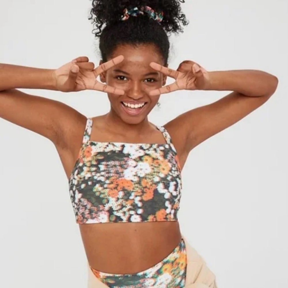 Small OFFLINE by Aerie Blurred Floral Sports Bra | NWOT